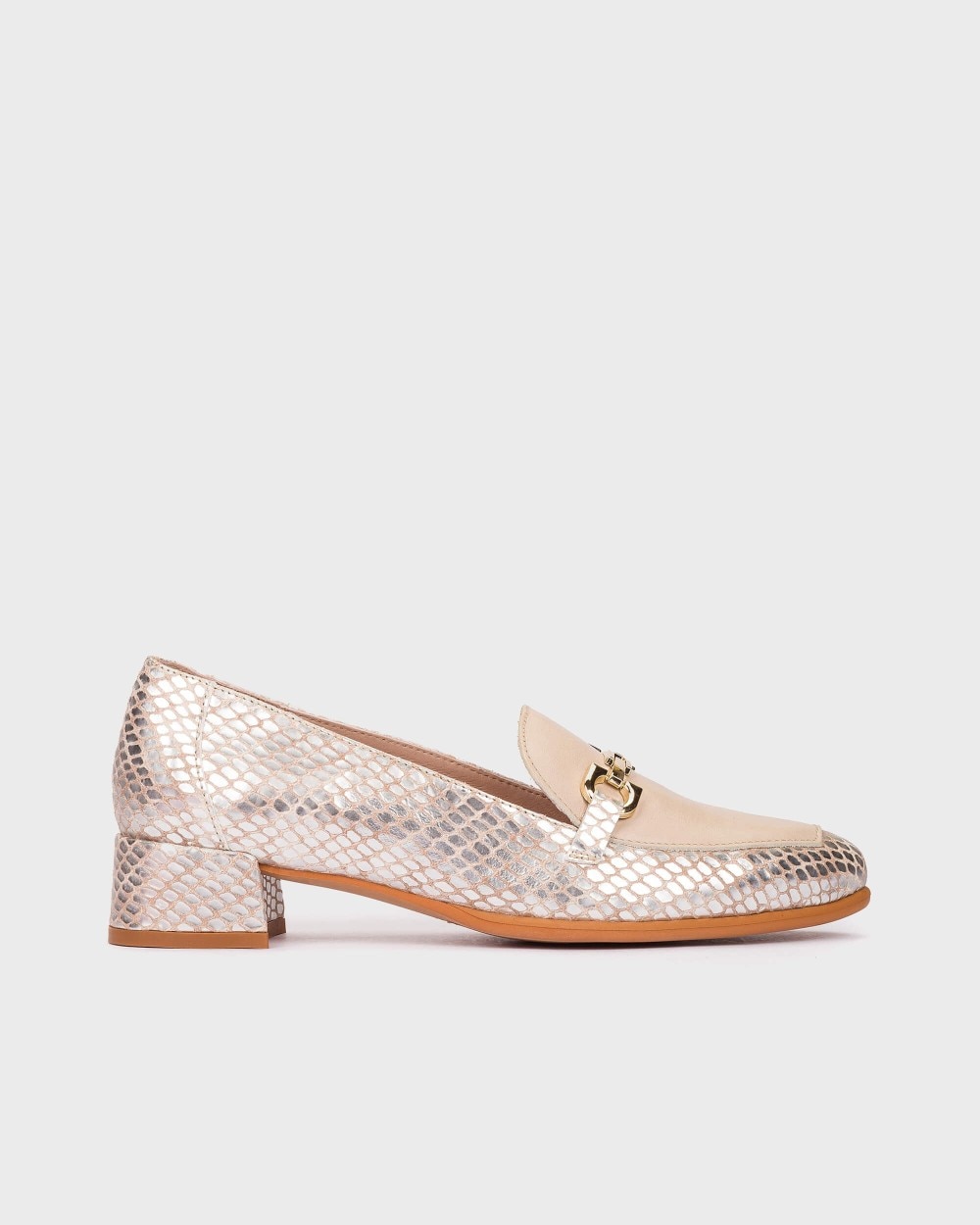 Mocasines de mujer de piel - Wonders - Plata Plata-1