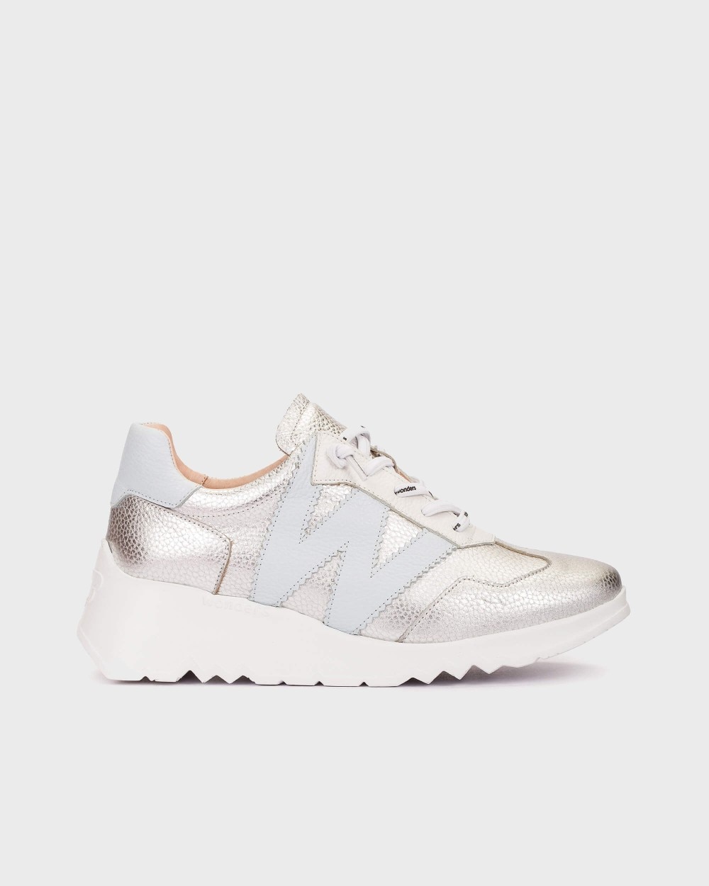 Zapatillas deportiva de mujer en piel kyoto 70 wonders - Plata Plata-1