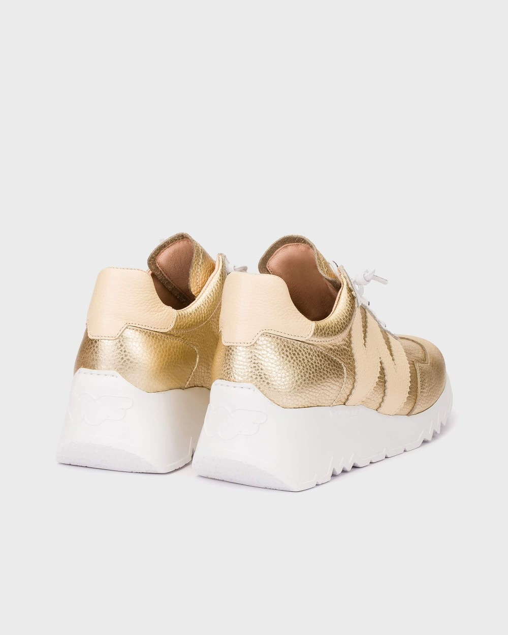 Zapatillas deportiva de mujer en piel kyoto 70 wonders - Oro Oro-3