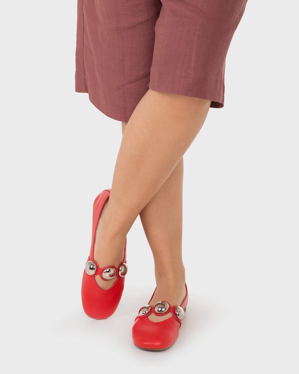 Bailarinas de mujer en piel - Wonders - Rojo Rojo-2