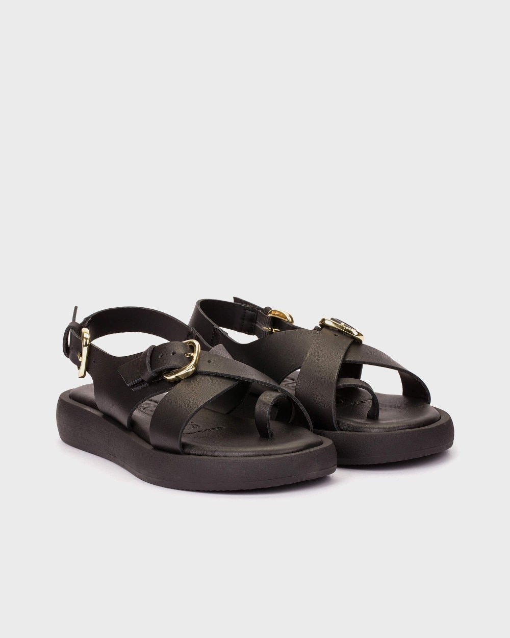 Sandalias de vestir de mujer de piel - Wonders - Negro Negro-4