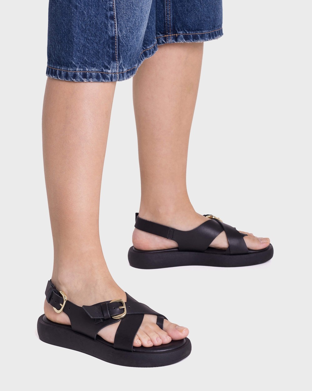 Sandalias de vestir de mujer de piel - Wonders - Negro Negro-2