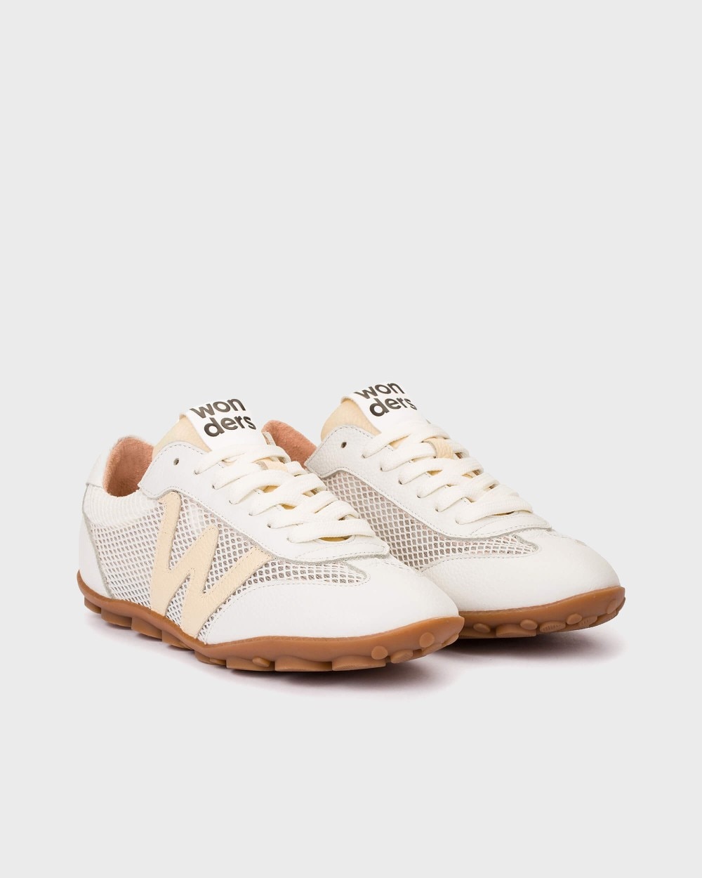 Zapatillas deportivas de mujer de piel - Wonders - Blanco Blanco-3