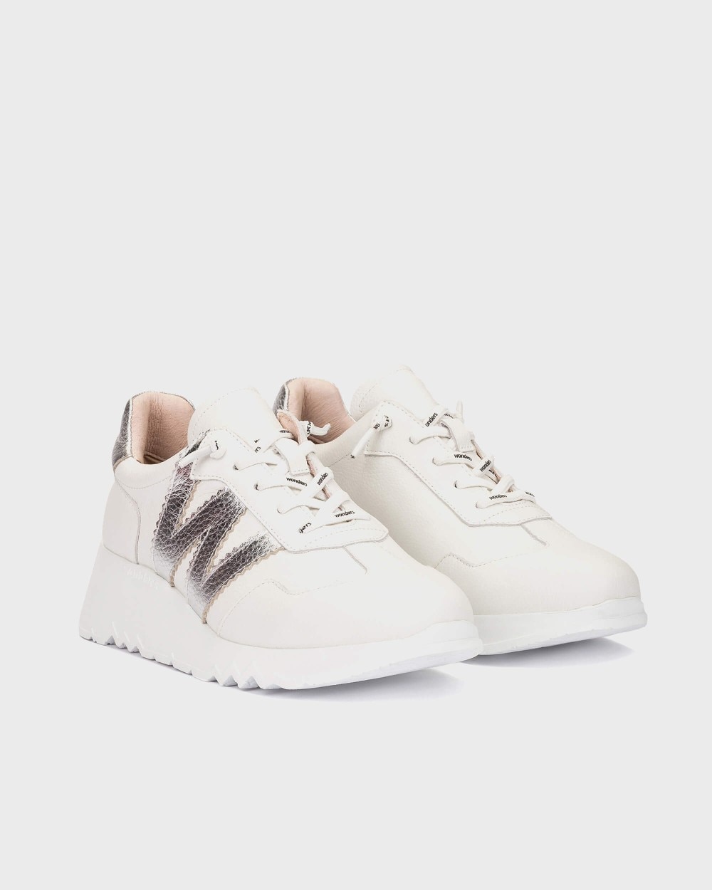 Zapatillas deportiva de mujer en piel kyoto 70 wonders - Blanco Blanco-3