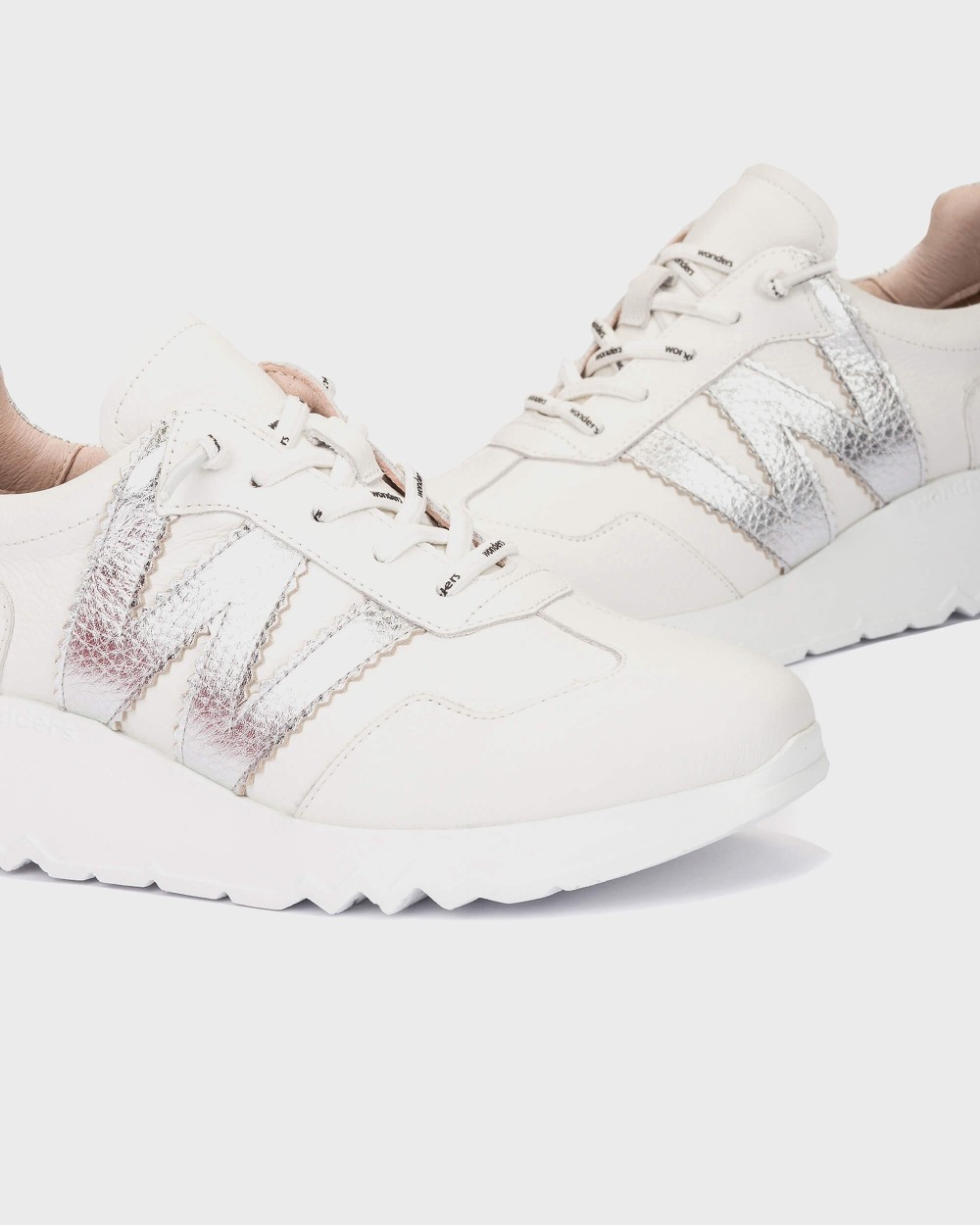 Zapatillas deportiva de mujer en piel kyoto 70 wonders - Blanco Blanco-2