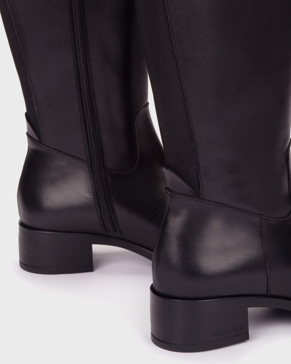 Botas de mujer en piel bonjour 08 wonders - Negro Negro-4