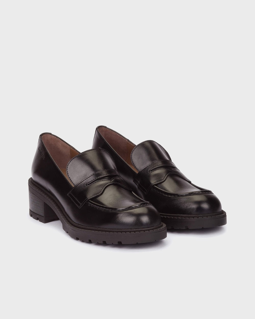 Mocasines de mujer en piel evoclub 40 wonders - Negro Negro-3