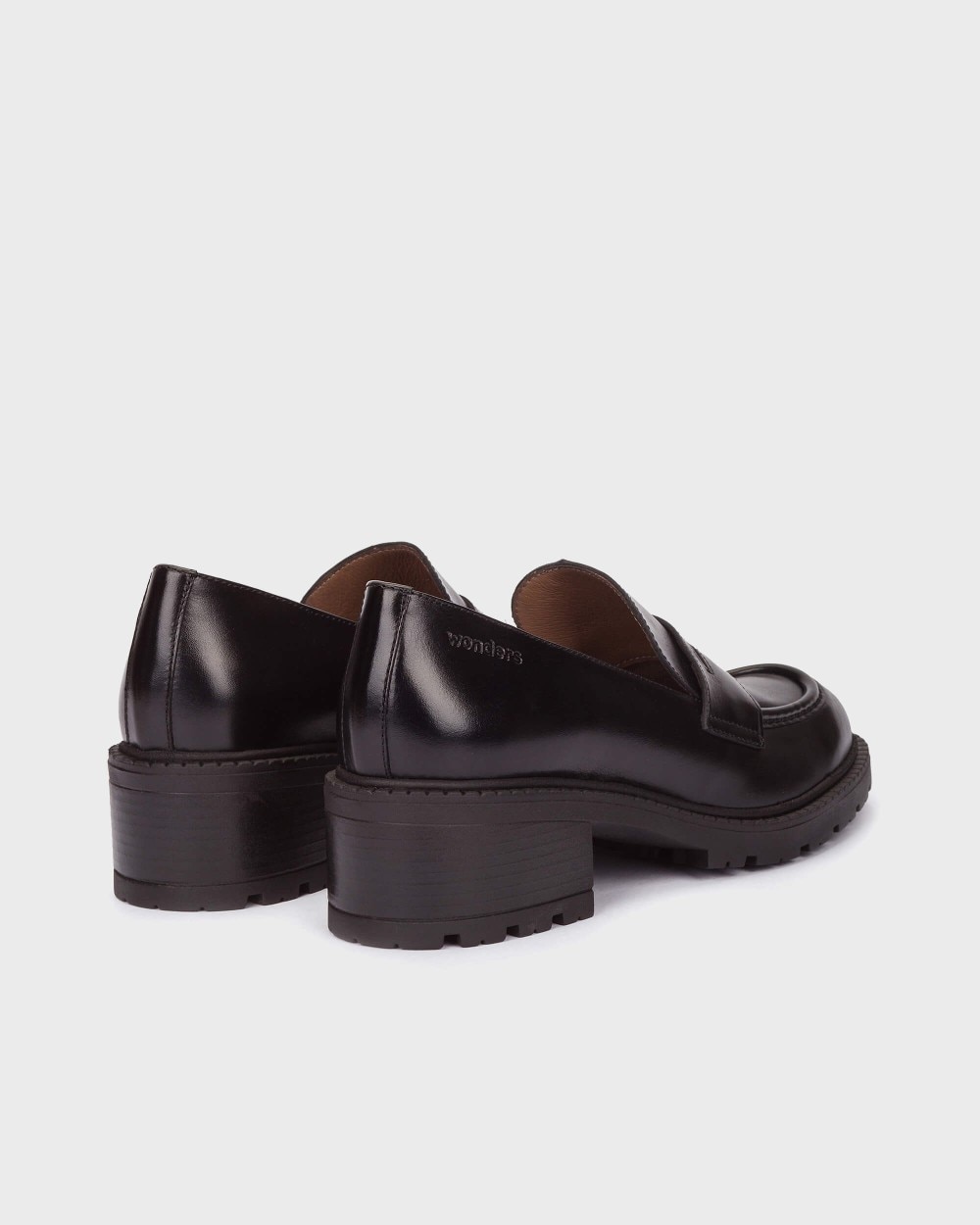 Mocasines de mujer en piel evoclub 40 wonders - Negro Negro-2