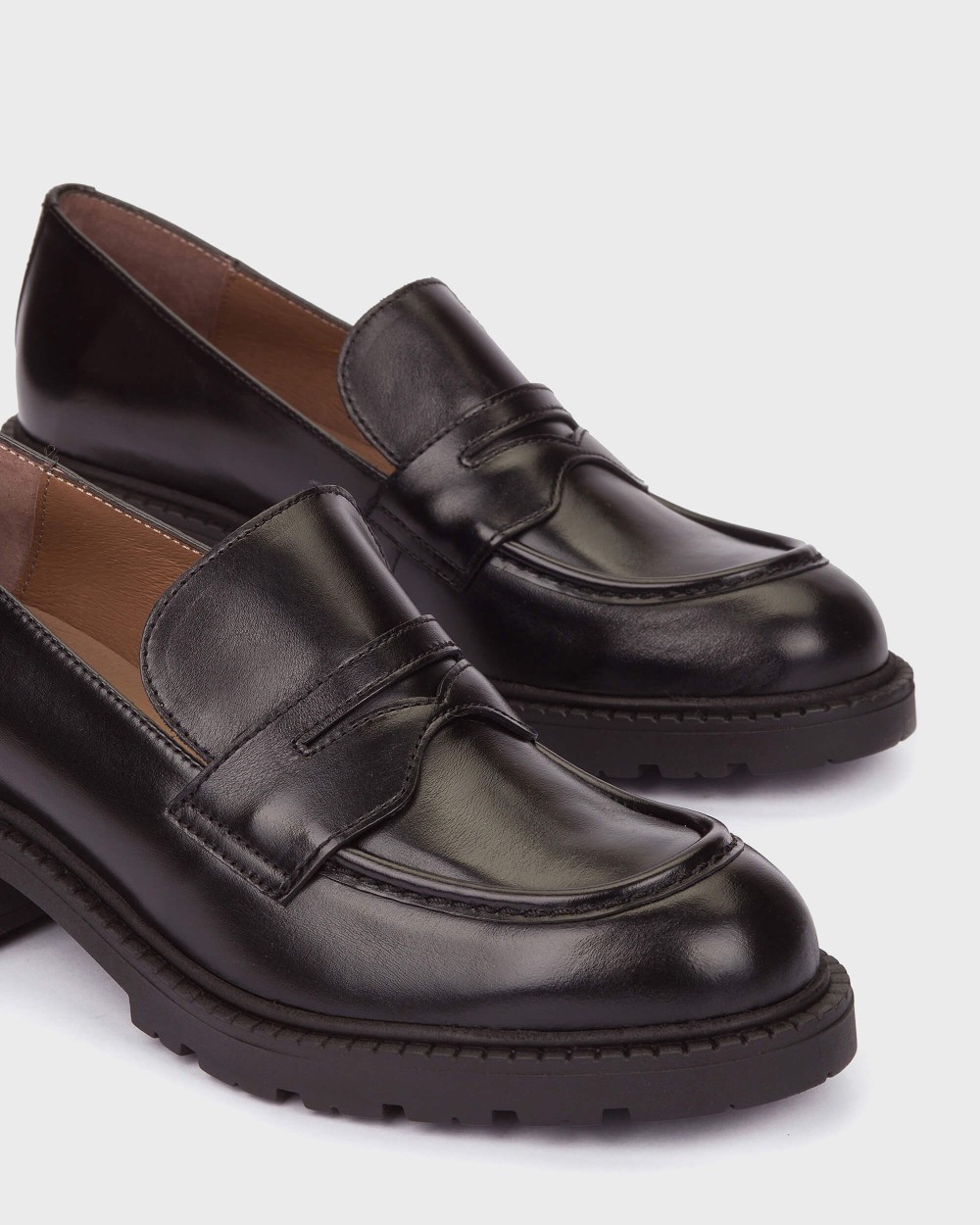 Mocasines de mujer en piel evoclub 40 wonders - Negro Negro-4