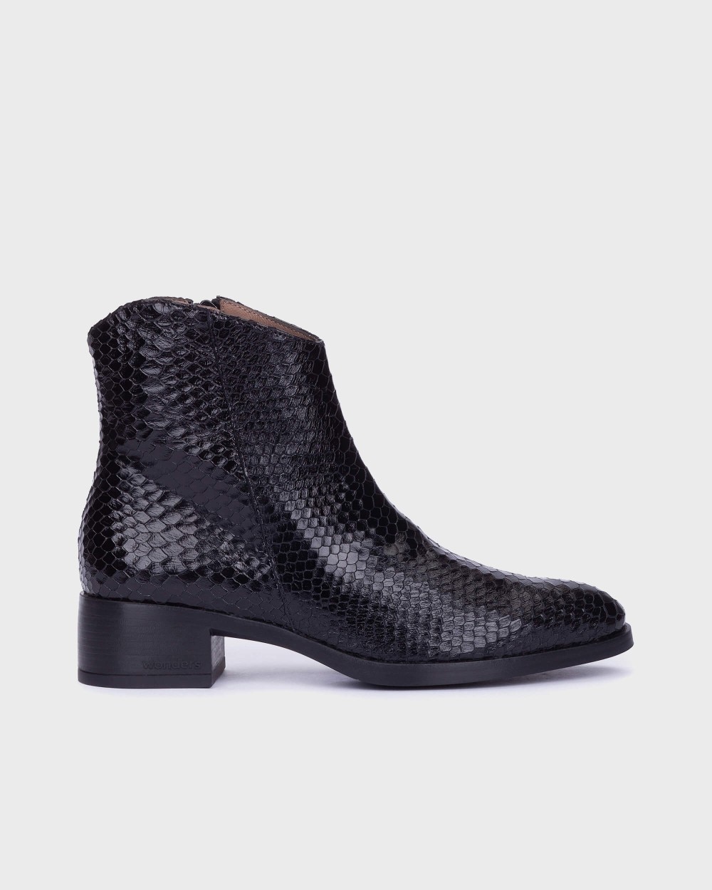Botines de mujer en piel bonjour 01 serpiente wonders - Negro Negro-1