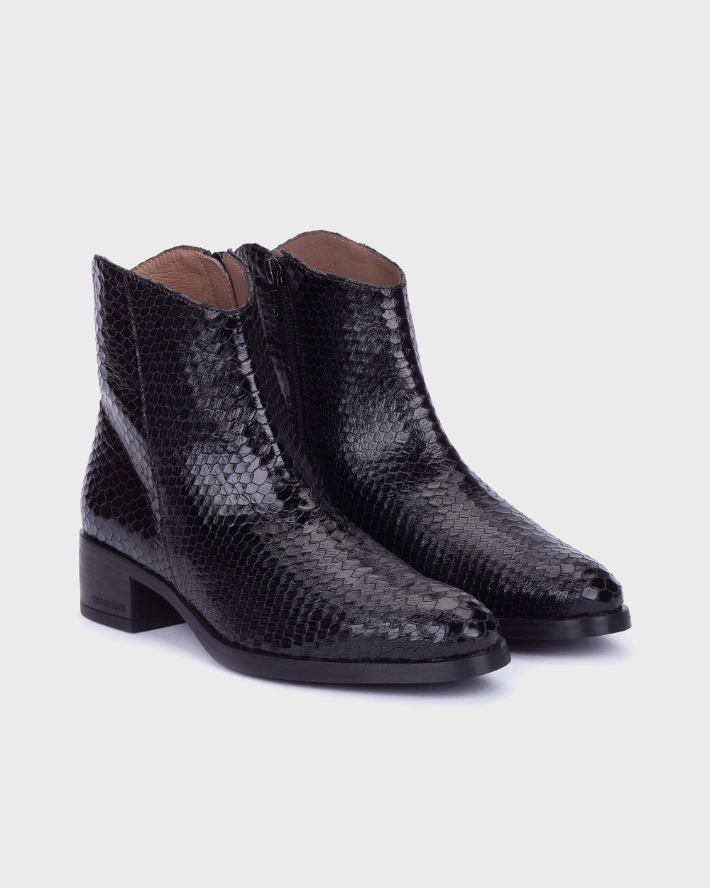 Botines de mujer en piel bonjour 01 serpiente wonders - Negro Negro-3