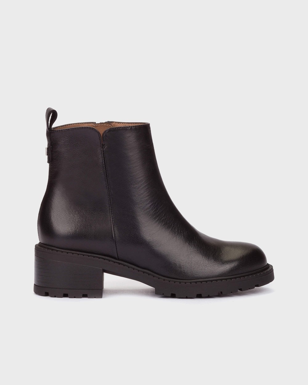 Botines con suela track de mujer en piel evoclub 42 wonders - Negro Negro-1