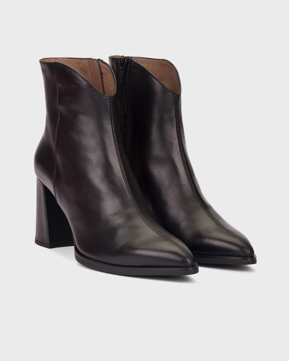 Botines de mujer en piel aurora 44 wonders - Negro Negro-3