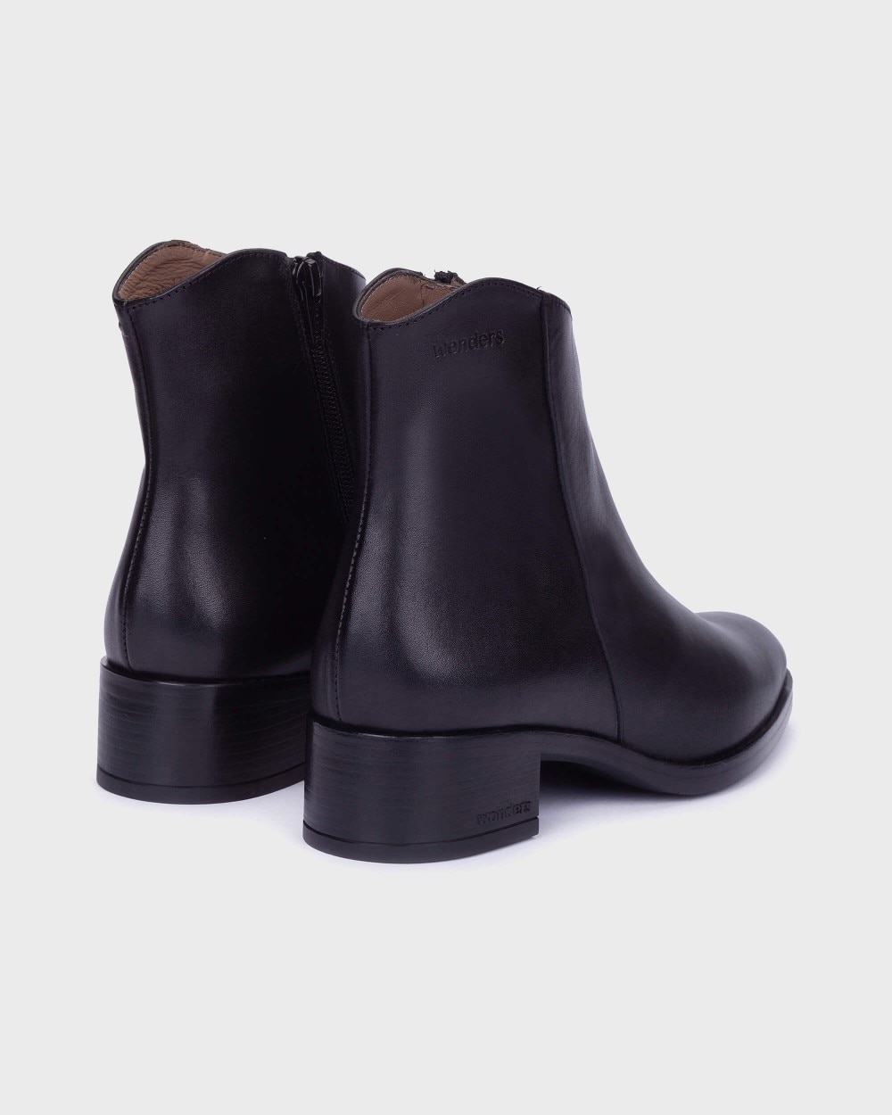Botines básicos de mujer en piel bonjour 01 wonders - Negro Negro-2