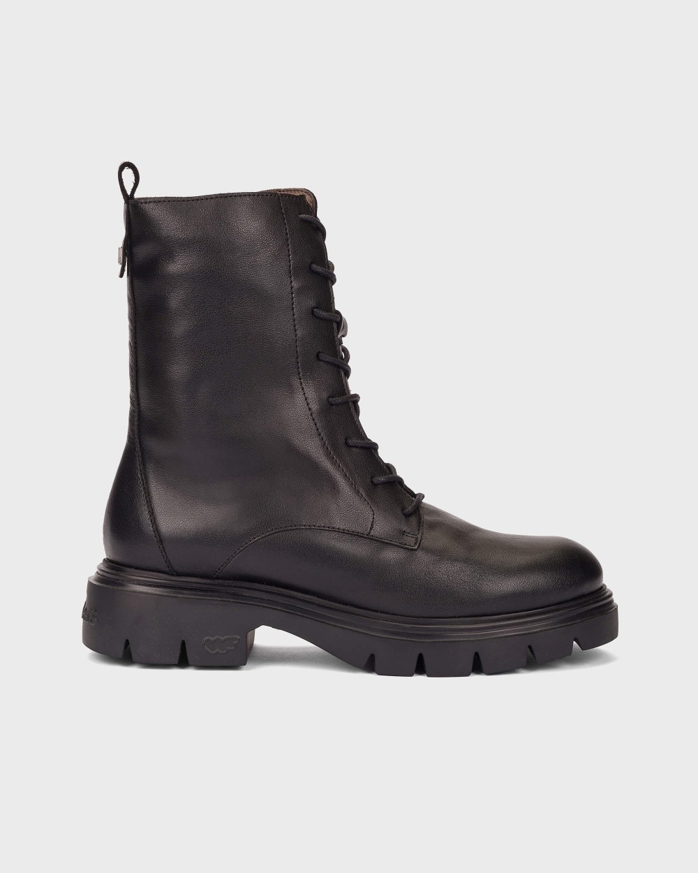 Botines con suela track de mujer en piel bones 13 wonders - Negro Negro-1