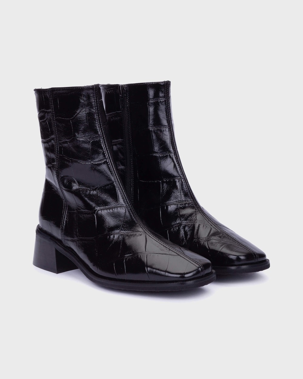 Botines de mujer en piel ayla 01 coco wonders - Negro Negro-3