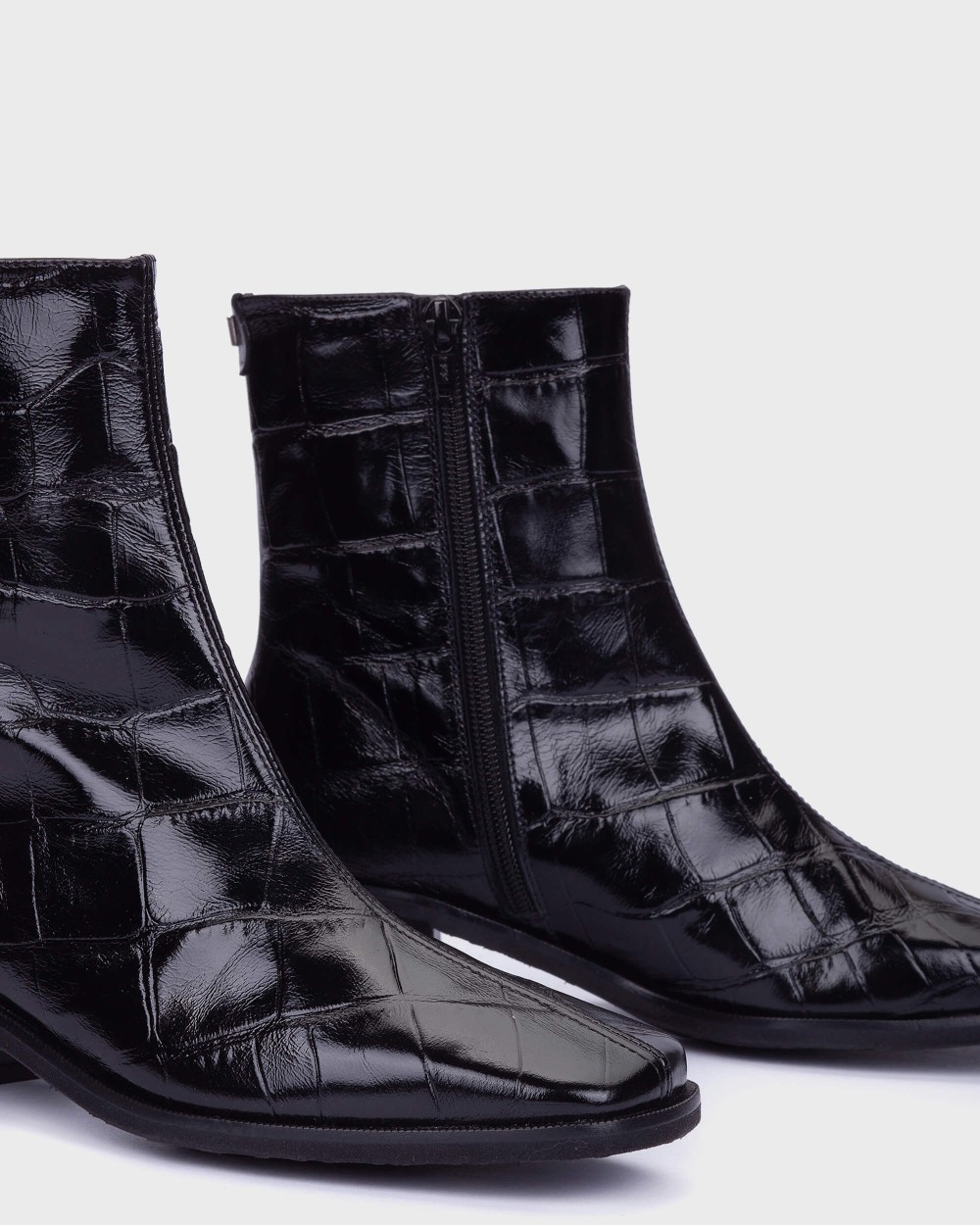 Botines de mujer en piel ayla 01 coco wonders - Negro Negro-4