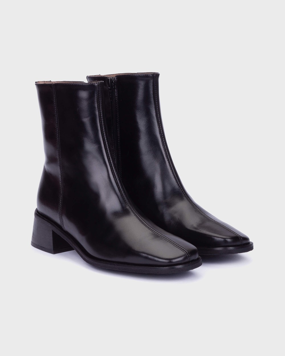 Botines de mujer en piel ayla 01 wonders - Negro Negro-3