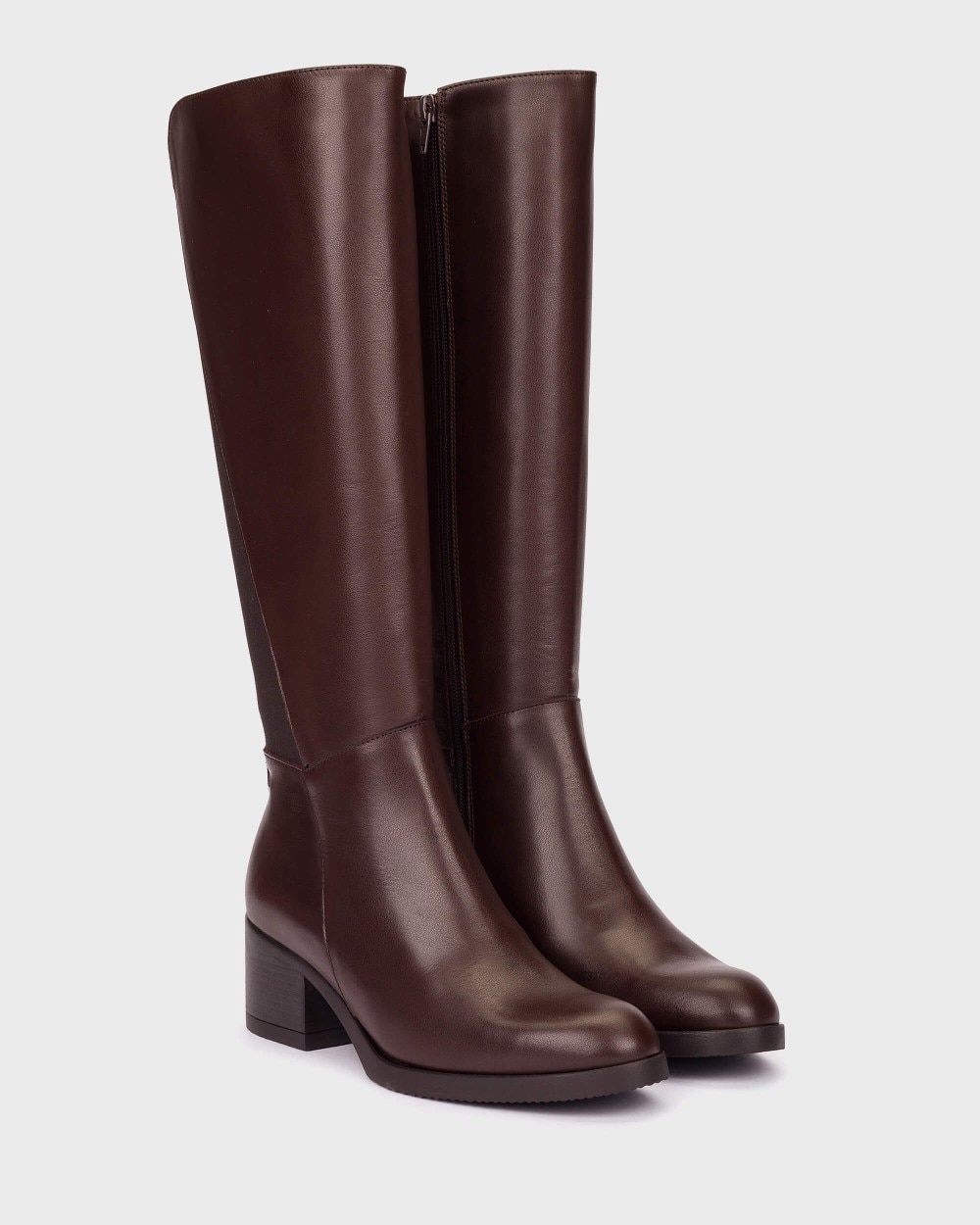 Imagen 2 de Botas de mujer altas elásticas - Wonders - Marrón oscuro Marrón oscuro