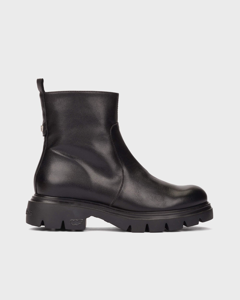 Botines con suela track de mujer en piel bones 05 wonders - Negro Negro-1