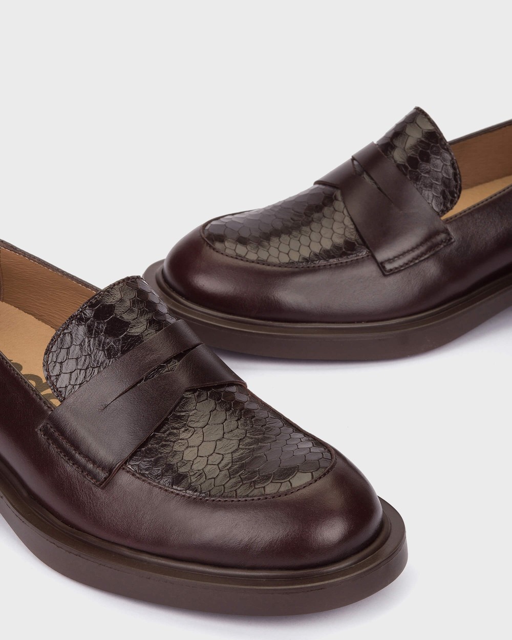 Imagen 4 de Mocasines de mujer en piel penny 01 wonders - Marrón oscuro Marrón oscuro