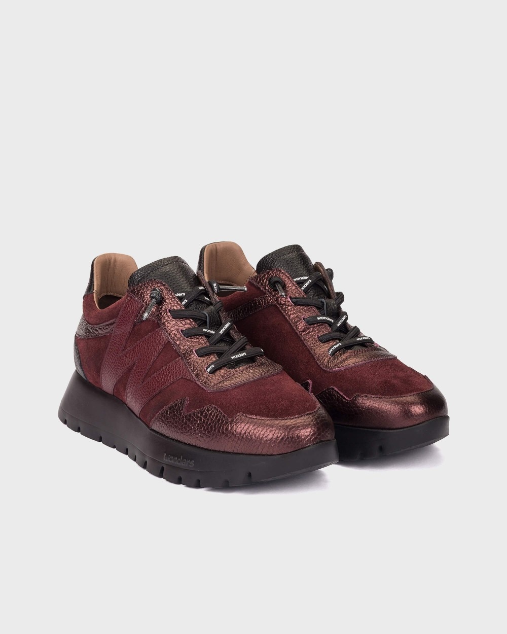 Zapatillas deportiva de mujer en piel odisei 110 wonders - Burdeos Burdeos-3