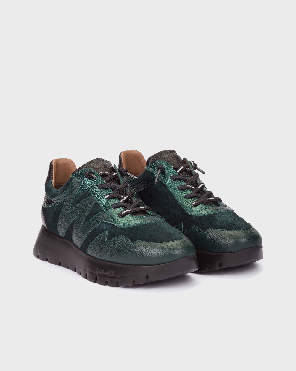 Zapatillas deportiva de mujer en piel odisei 110 wonders - Verde oscuro Verde oscuro-3