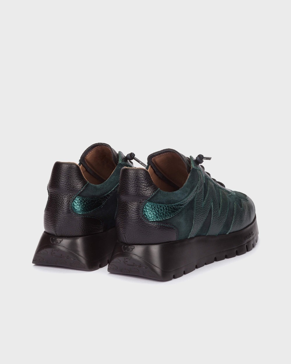 Zapatillas deportiva de mujer en piel odisei 110 wonders - Verde oscuro Verde oscuro-2
