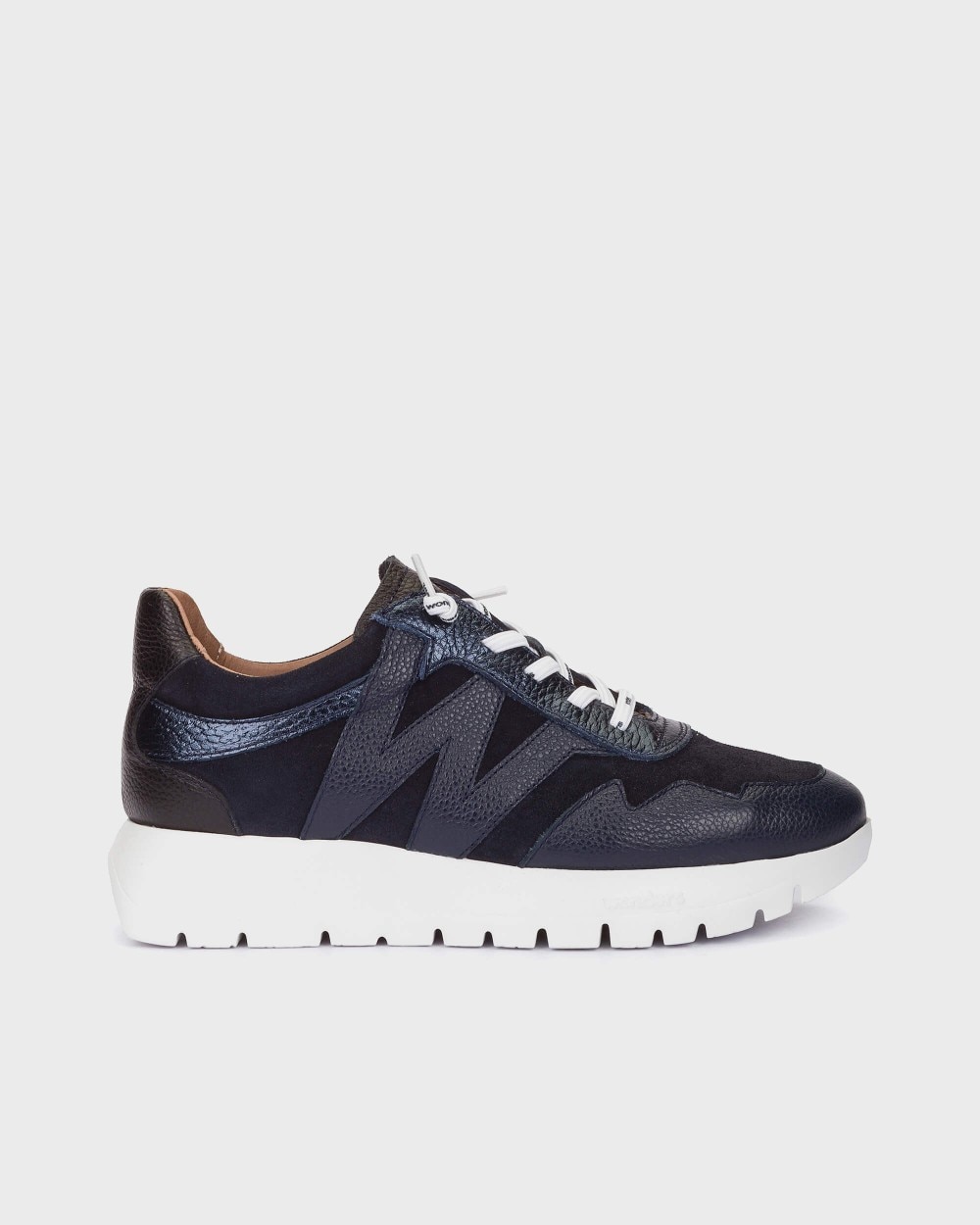 Zapatillas deportiva de mujer en piel odisei 110 wonders - Azul marino Azul marino-1