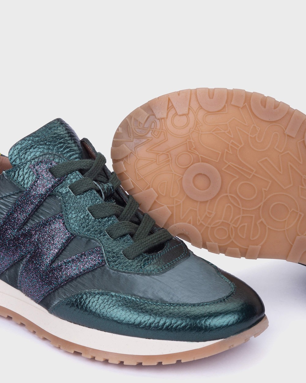 Deportivas de mujer planas - Wonders - Verde Verde-4
