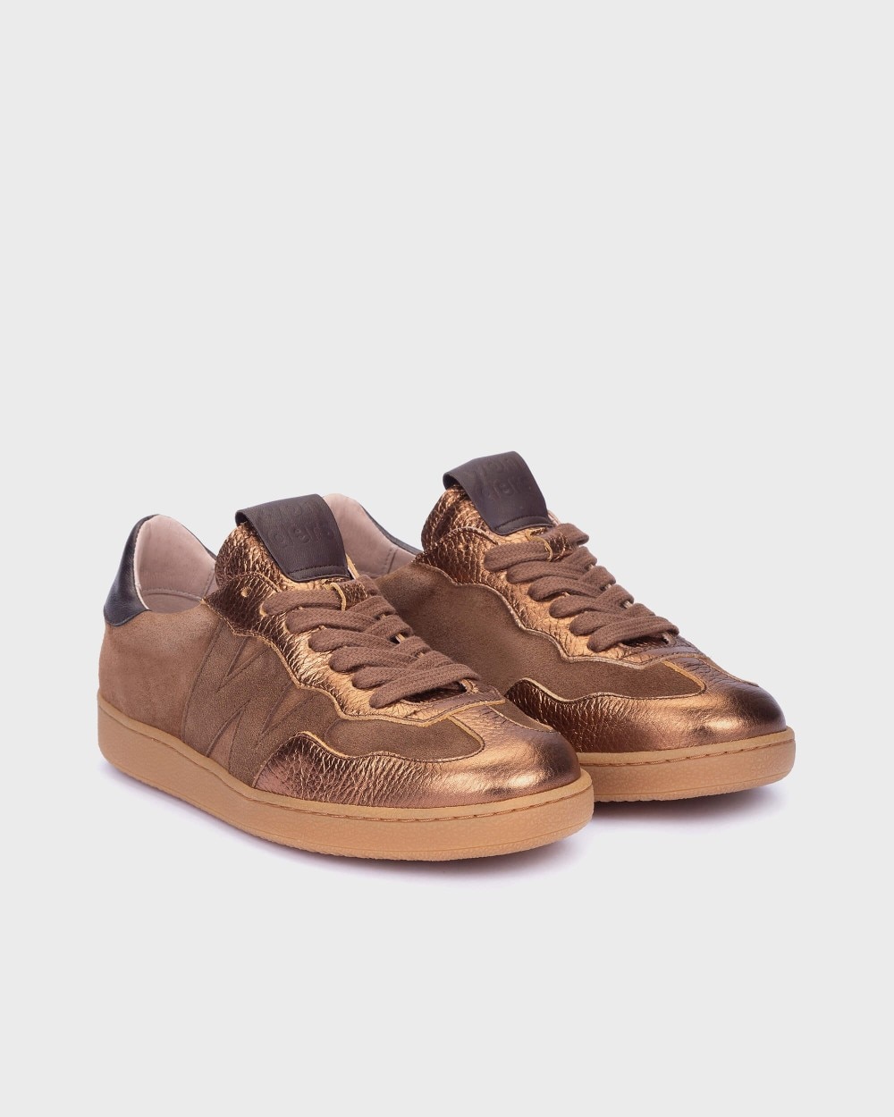 Zapatillas deportiva de mujer en piel nubia 01 wonders - Marrón Marrón-3