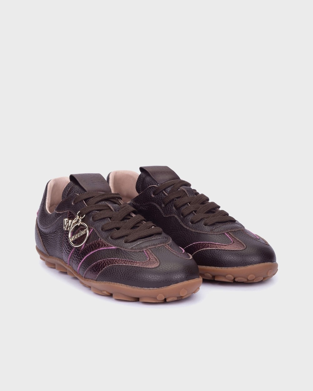 Zapatillas deportiva de mujer en piel nubia 05 wonders - Marrón oscuro Marrón oscuro-3