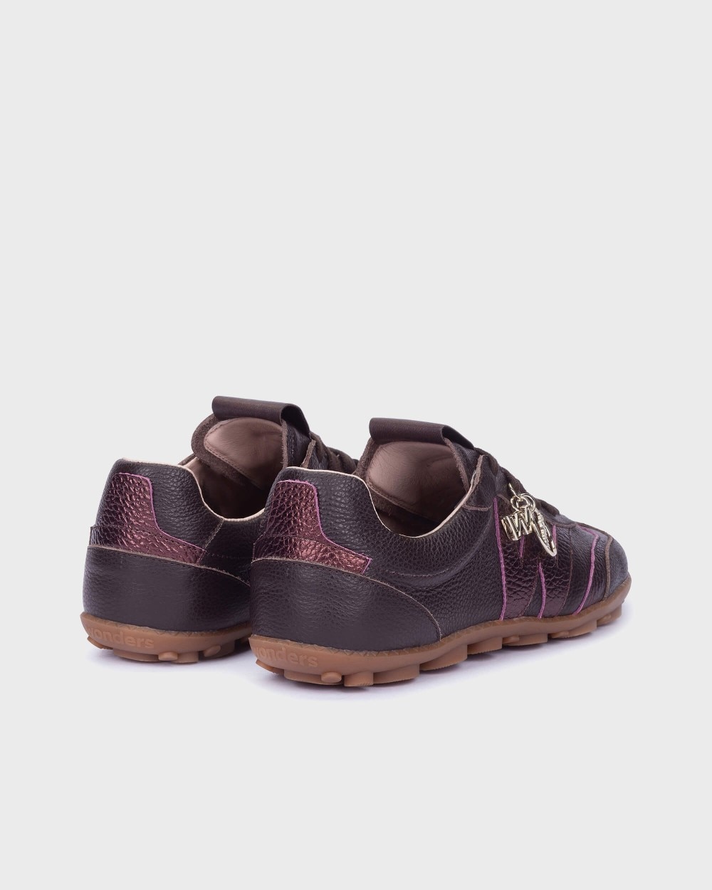 Zapatillas deportiva de mujer en piel nubia 05 wonders - Marrón oscuro Marrón oscuro-2