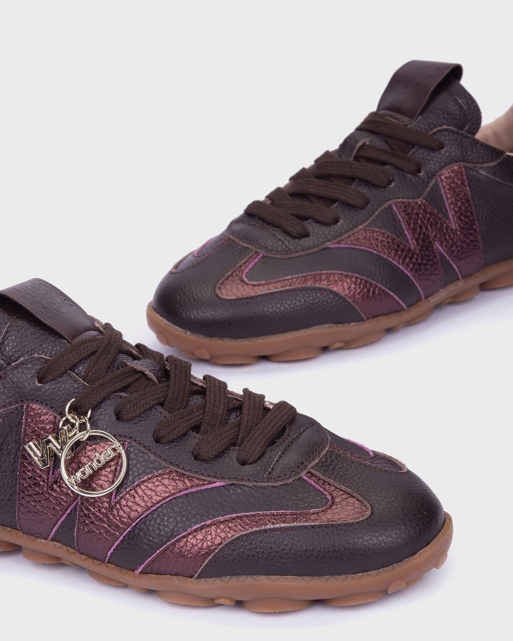 Zapatillas deportiva de mujer en piel nubia 05 wonders - Marrón oscuro Marrón oscuro-4