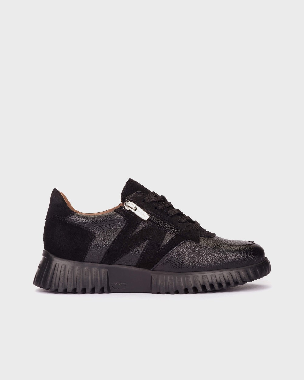 Zapatillas deportiva de mujer en piel flexfly 24 wonders - Negro Negro-1
