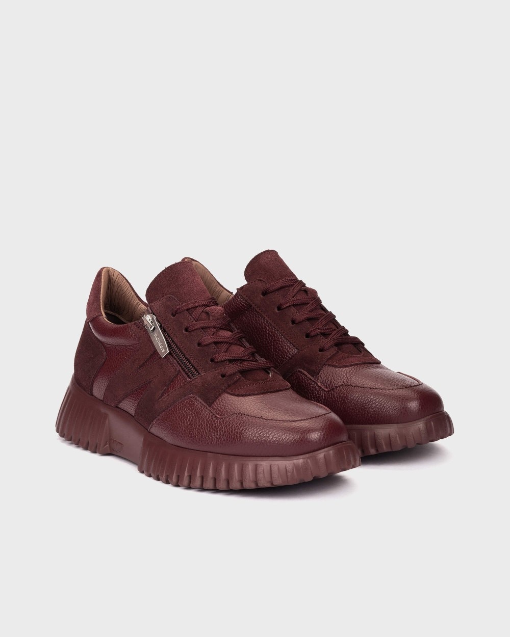 Zapatillas deportiva de mujer en piel flexfly 24 wonders - Burdeos Burdeos-2