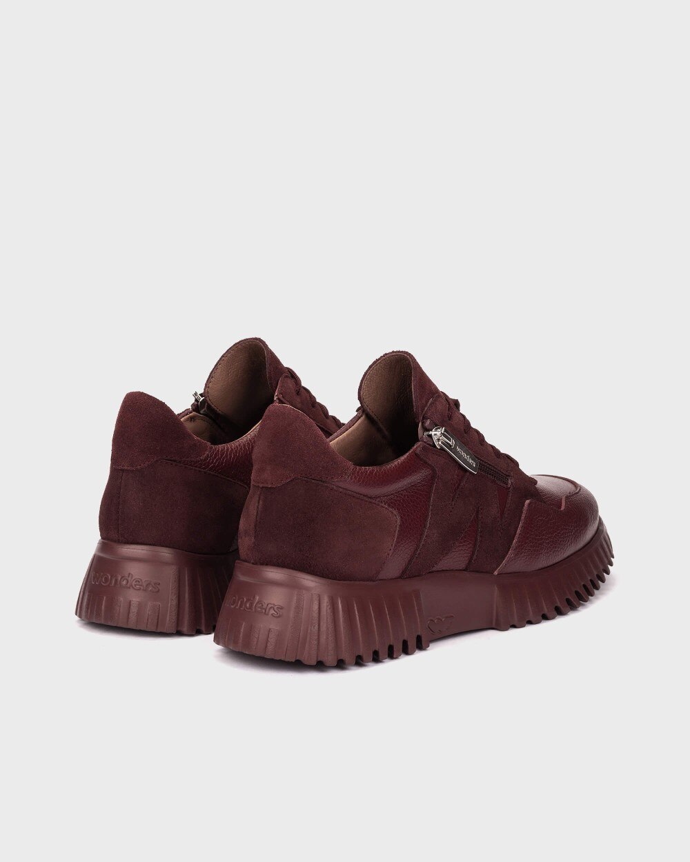 Zapatillas deportiva de mujer en piel flexfly 24 wonders - Burdeos Burdeos-3