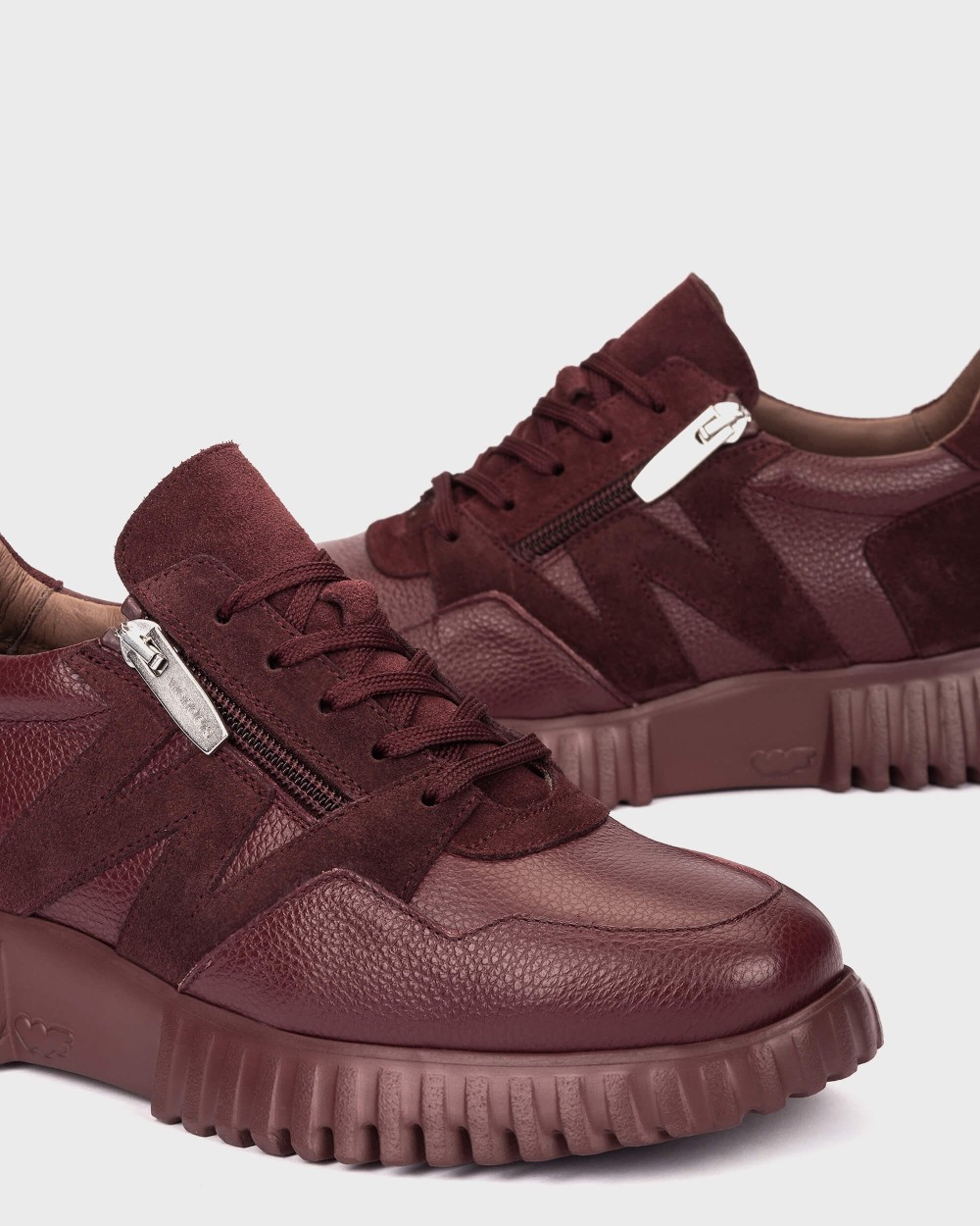 Zapatillas deportiva de mujer en piel flexfly 24 wonders - Burdeos Burdeos-4