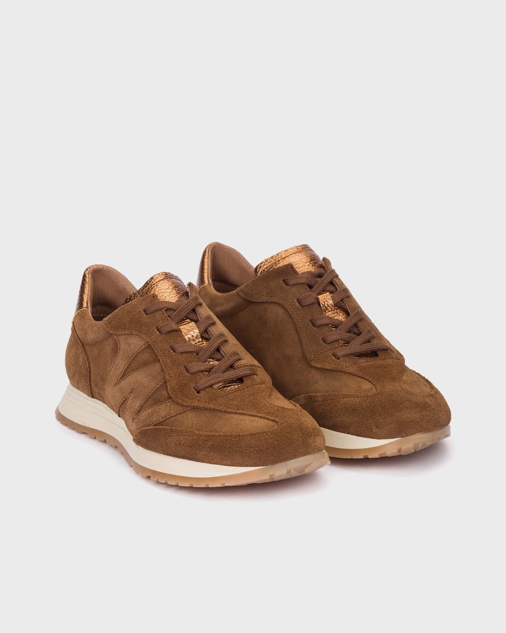 Zapatillas deportiva de mujer en piel towanda 11 wonders - Marrón Marrón-3