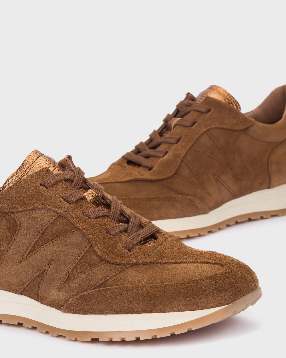 Zapatillas deportiva de mujer en piel towanda 11 wonders - Marrón Marrón-4
