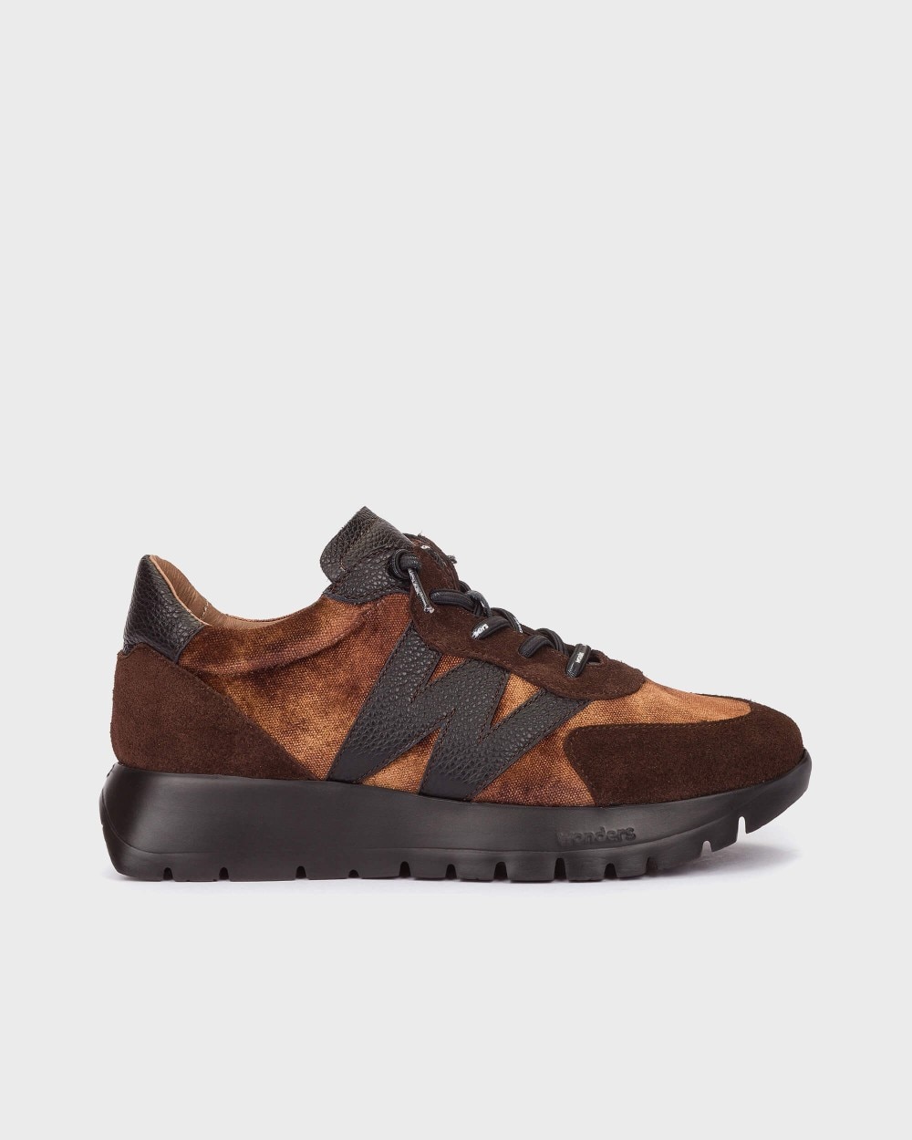 Zapatillas deportiva de mujer en piel odisei 111 wonders - Marrón oscuro Marrón oscuro-1