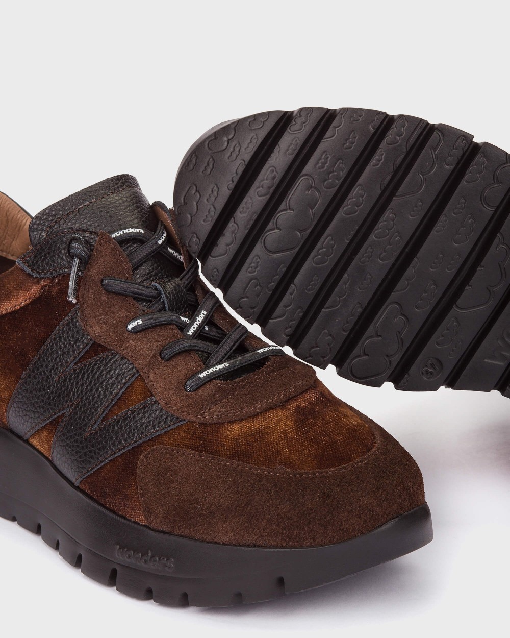 Zapatillas deportiva de mujer en piel odisei 111 wonders - Marrón oscuro Marrón oscuro-4