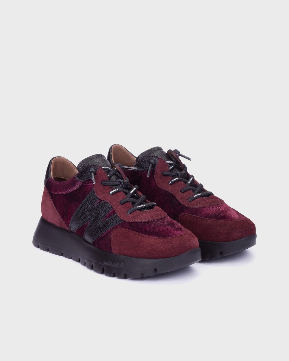 Zapatillas deportiva de mujer en piel odisei 111 wonders - Burdeos Burdeos-3