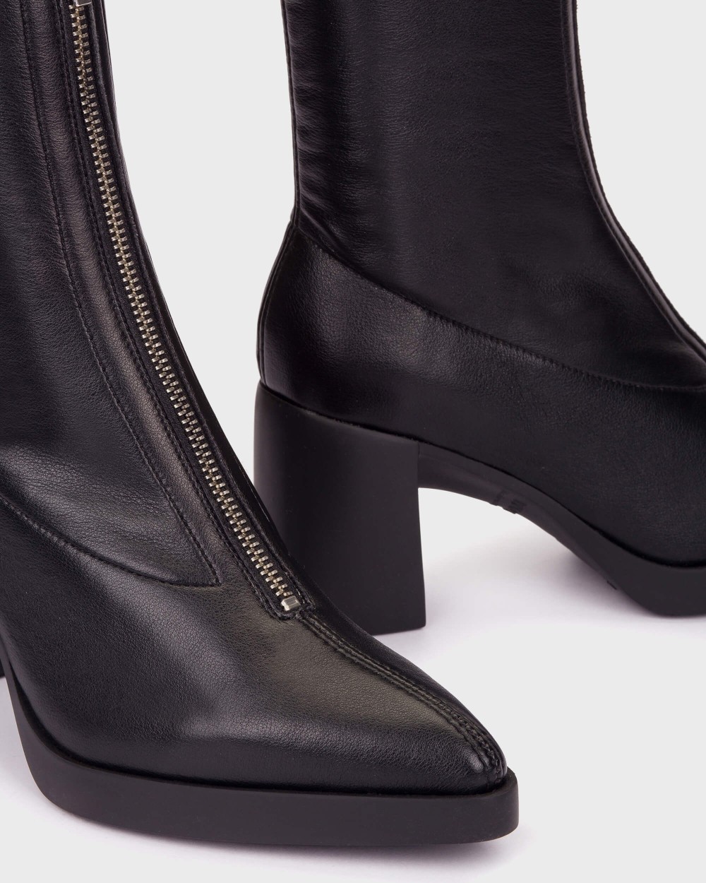 Botines de mujer en piel vera 04 wonders - Negro Negro-4