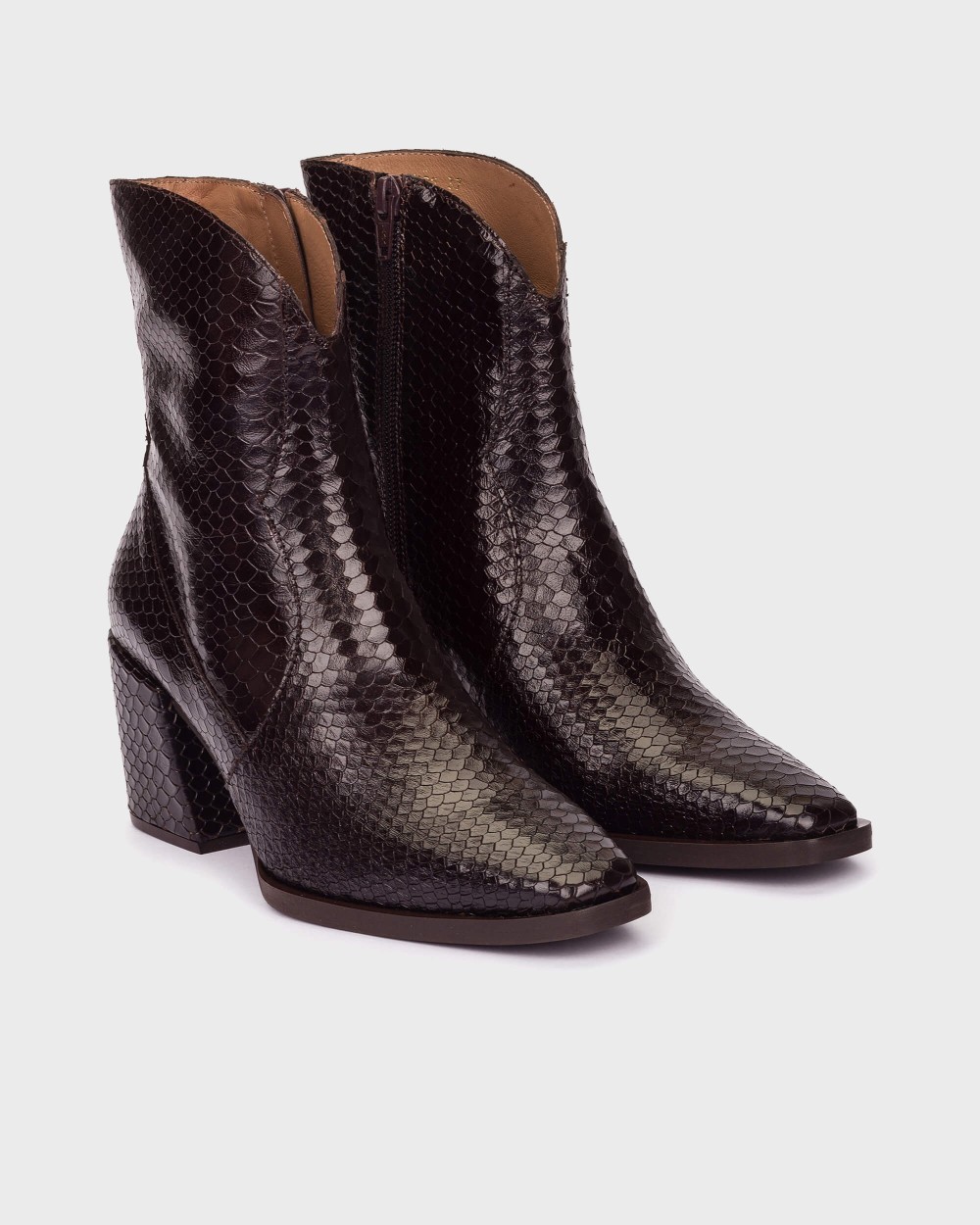 Botines de mujer en piel duna 02 wonders - Marrón oscuro Marrón oscuro-2