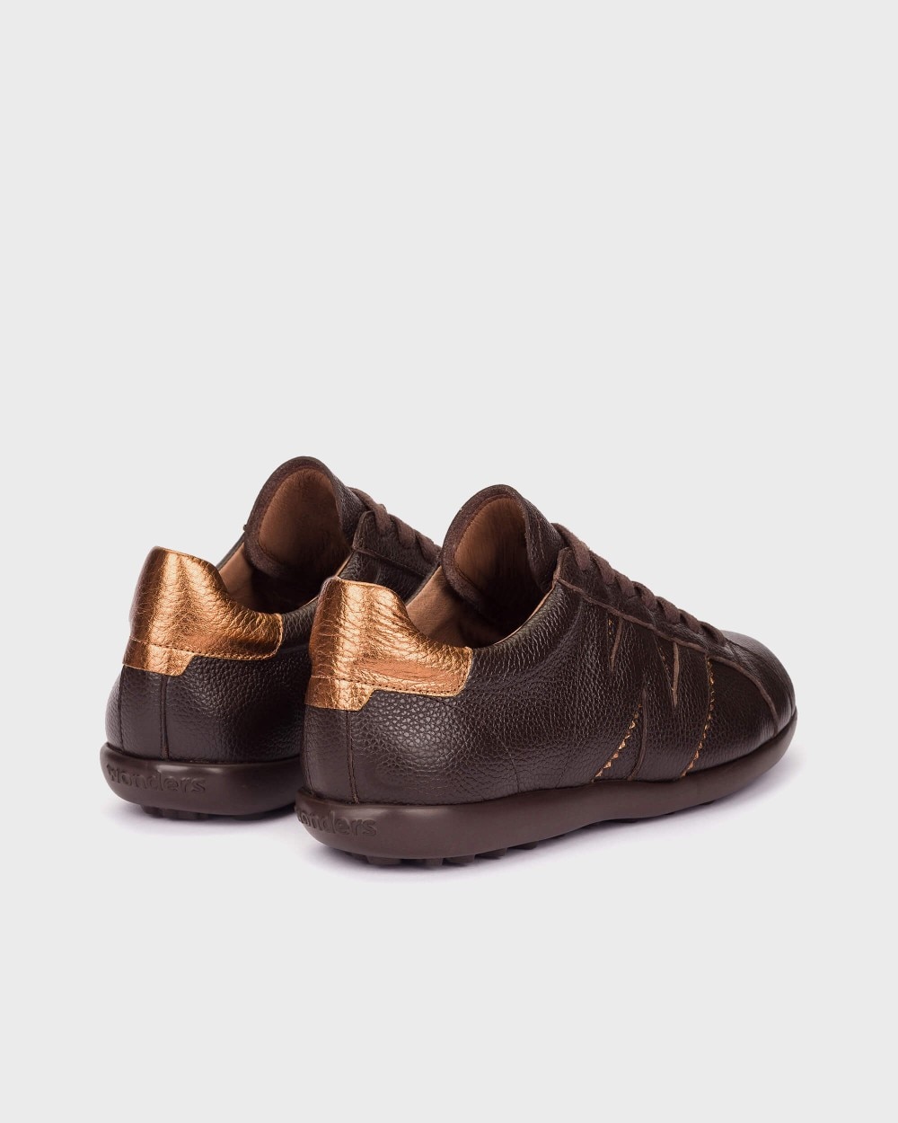 Zapatillas deportiva de mujer en piel flyfit 10 wonders - Marrón oscuro Marrón oscuro-2
