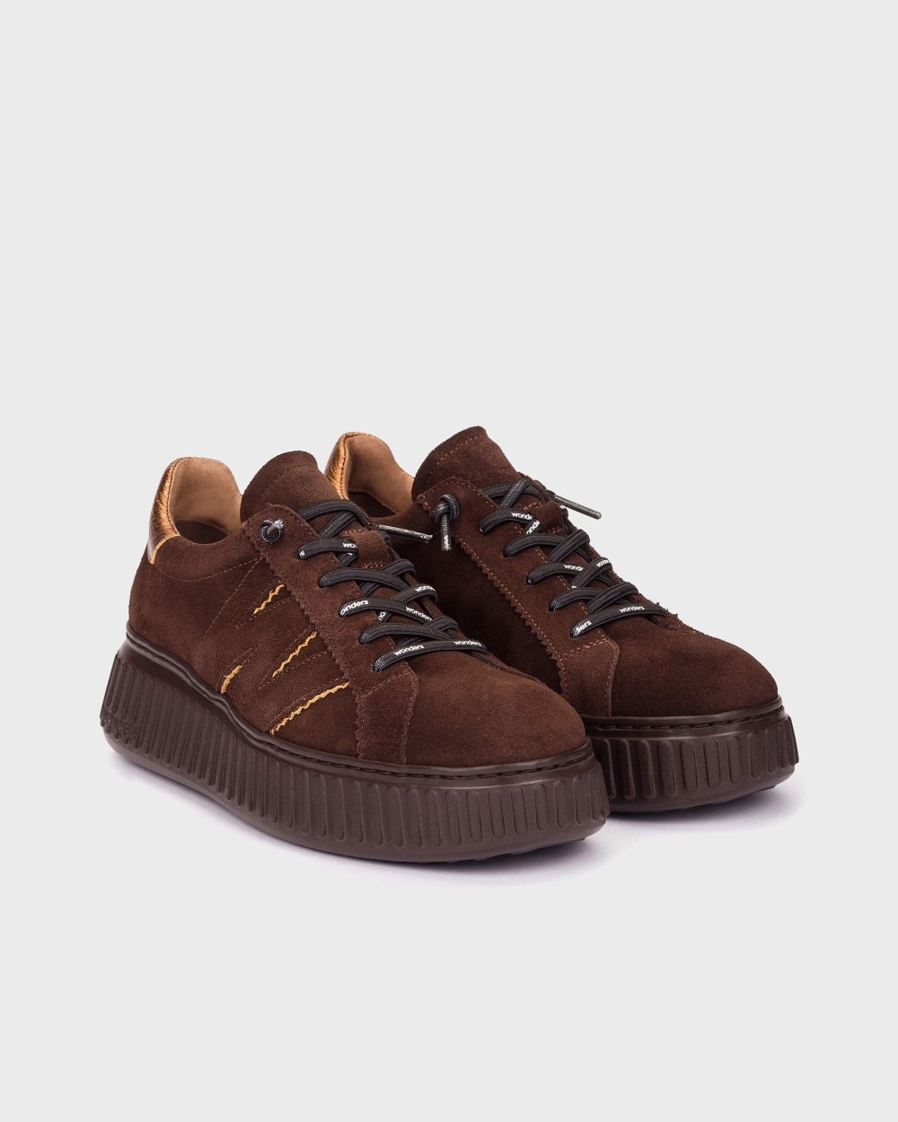 Zapatillas deportiva de mujer en piel xfly 01 wonders - Marrón oscuro Marrón oscuro-3