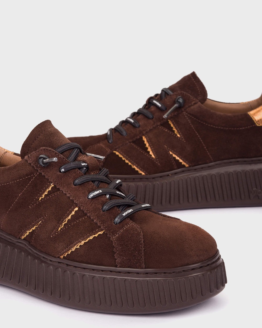 Zapatillas deportiva de mujer en piel xfly 01 wonders - Marrón oscuro Marrón oscuro-4