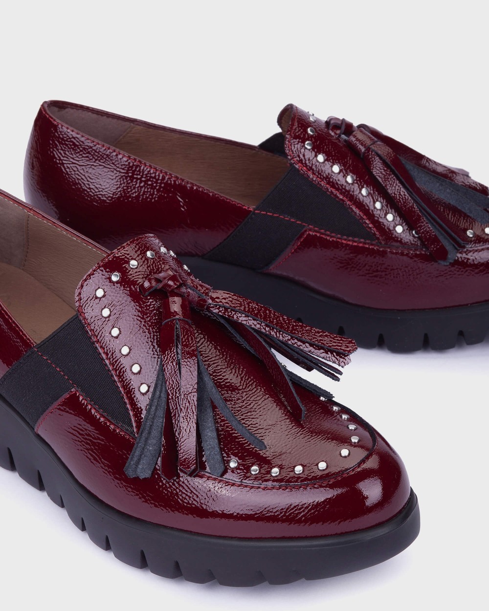Mocasines de mujer en piel fly 361 wonders - Burdeos Burdeos-4