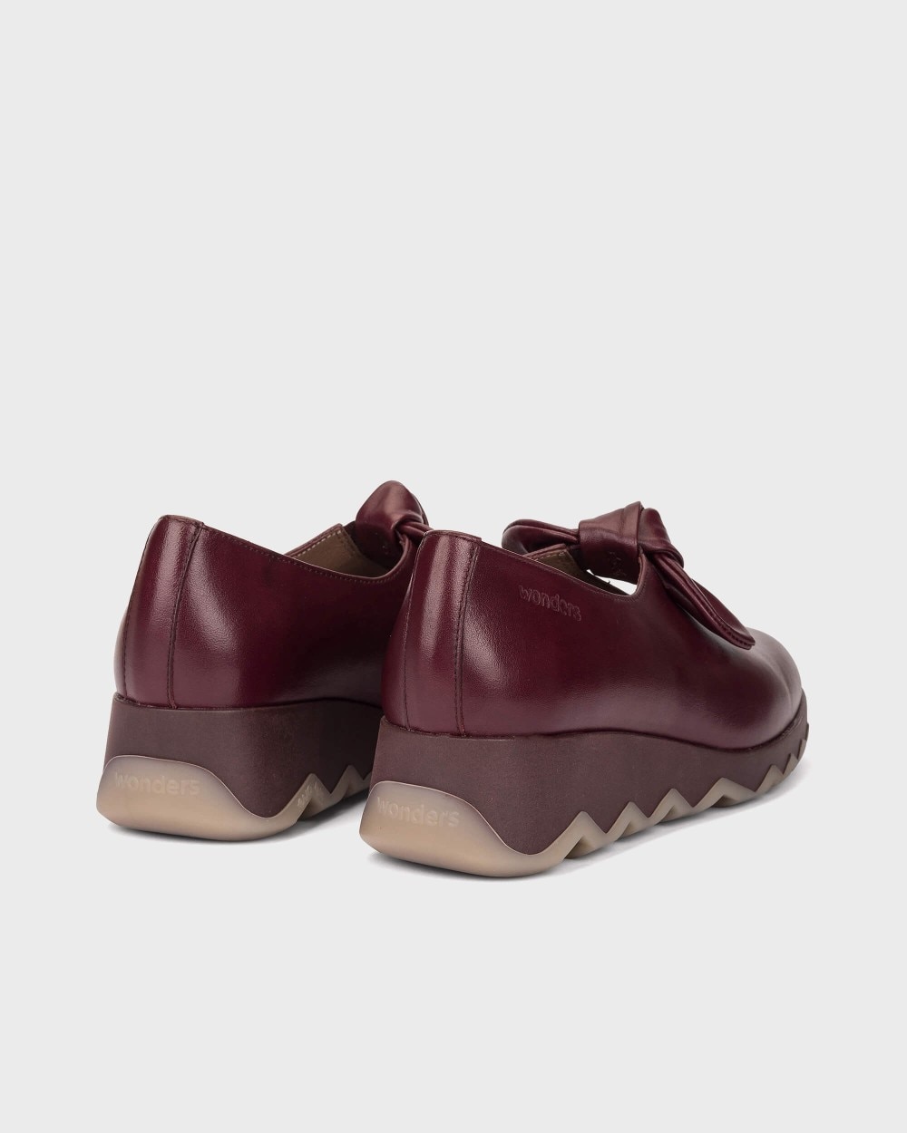 Zapatillas con cuña de mujer en piel simon 11 wonders - Burdeos Burdeos-2